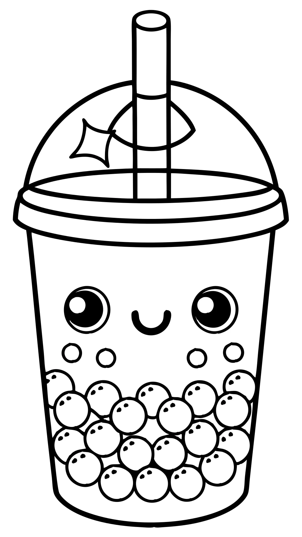 cute boba tea coloring pages